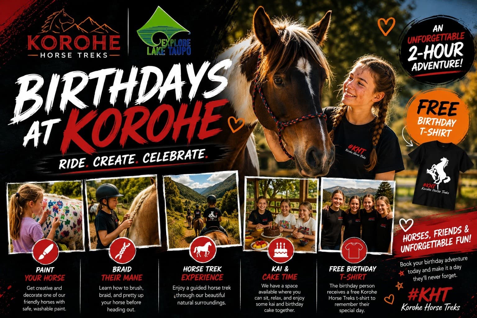 Birthday Horse Treks at Korohe: Scenic Family Parties in Tūrangi