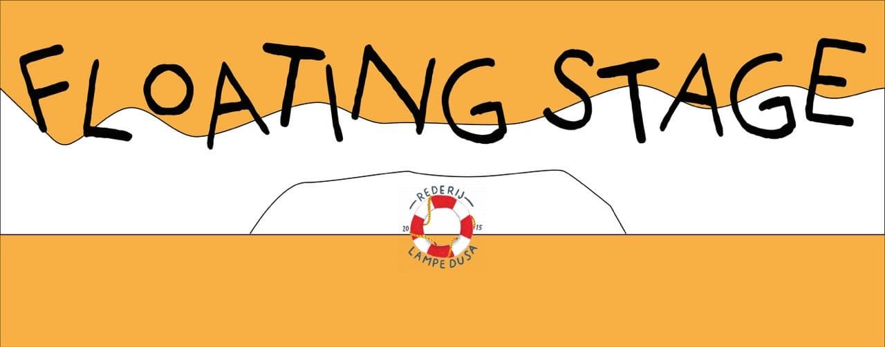 Floating stage event logo for canal performance venue