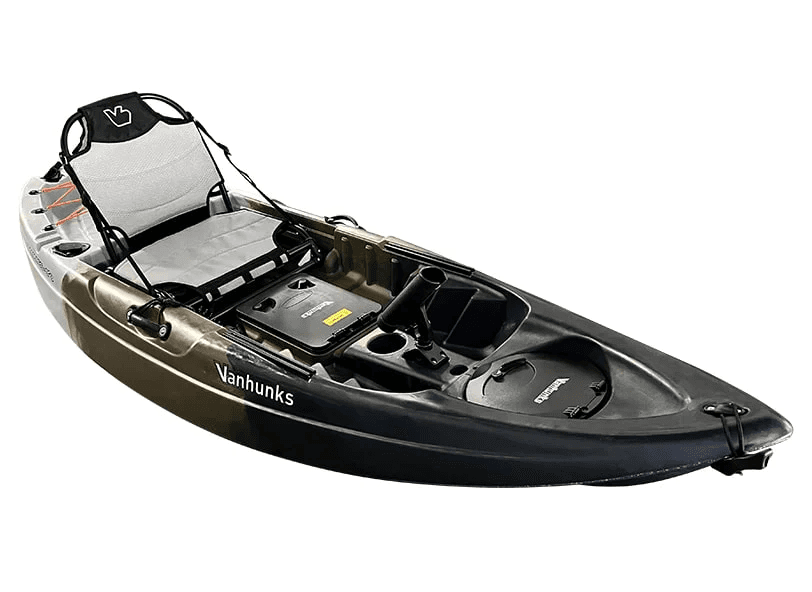 Sit-on-top kayak for fishing and coastal paddling, product image on white