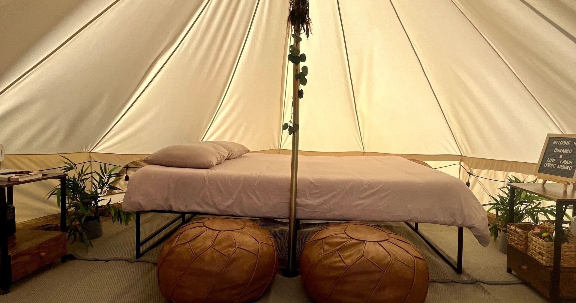 Cozy Glamping Experience in Durango Bell Tents Near Joshua Tree