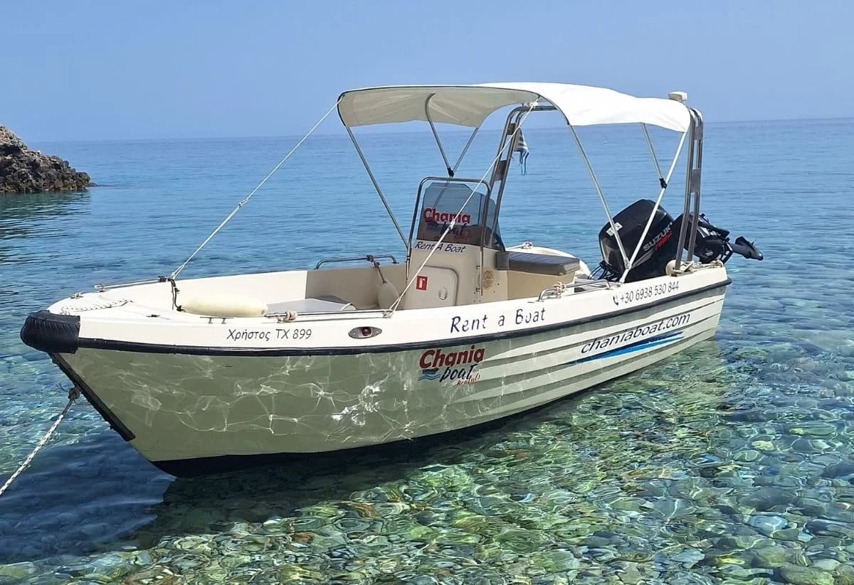 Power and Freedom: 70hp Boat Rental from Chania Old Harbor