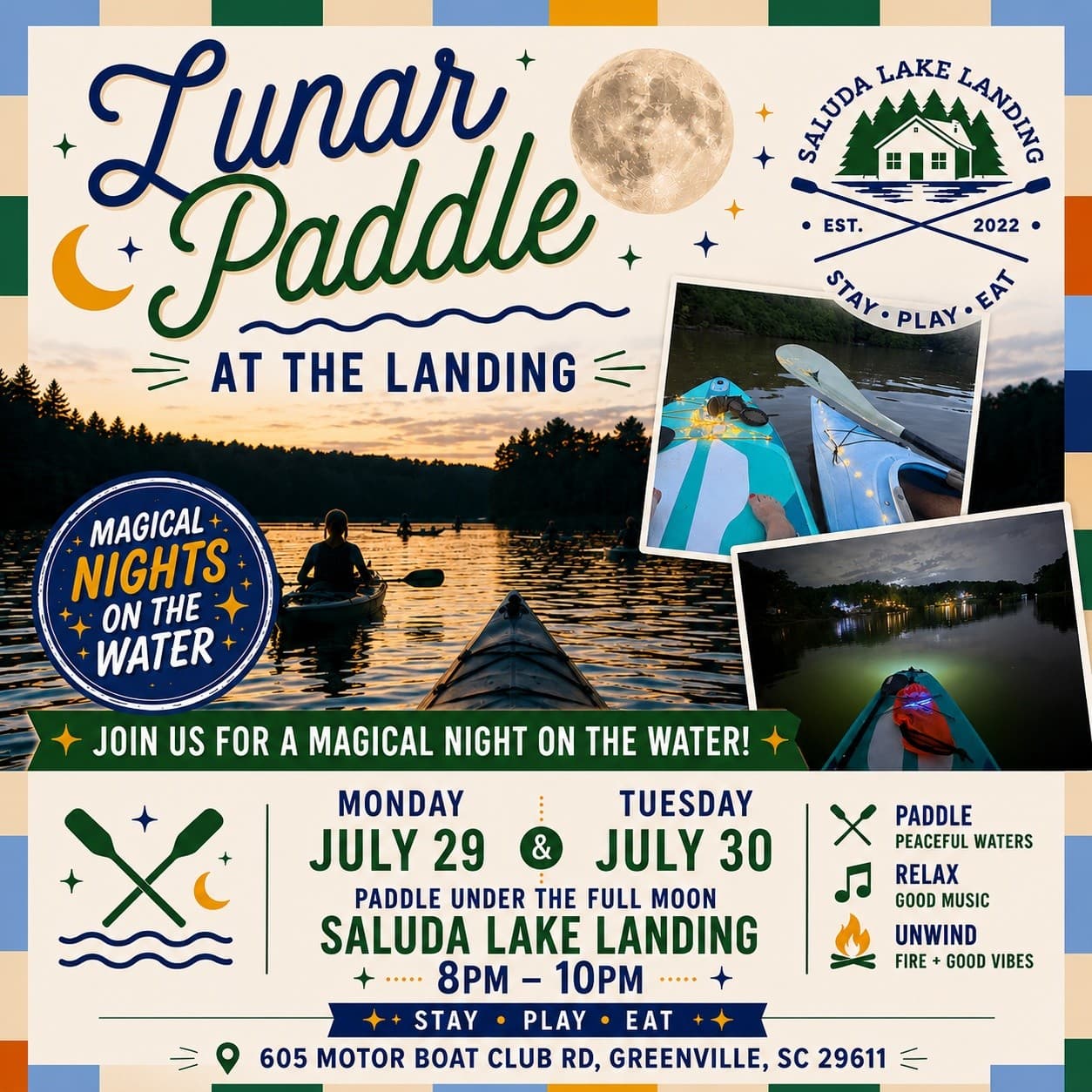 Moonlit Paddle on Saluda Lake: Lunar Paddle at The Landing in Greenville photo 1