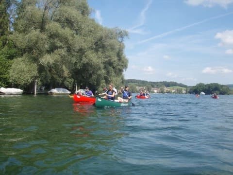 Panoramic island view over Lake Constance, prime kayak route