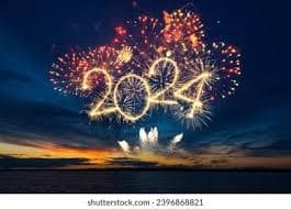 Fireworks over Portage Lakes celebrating 2024 on water