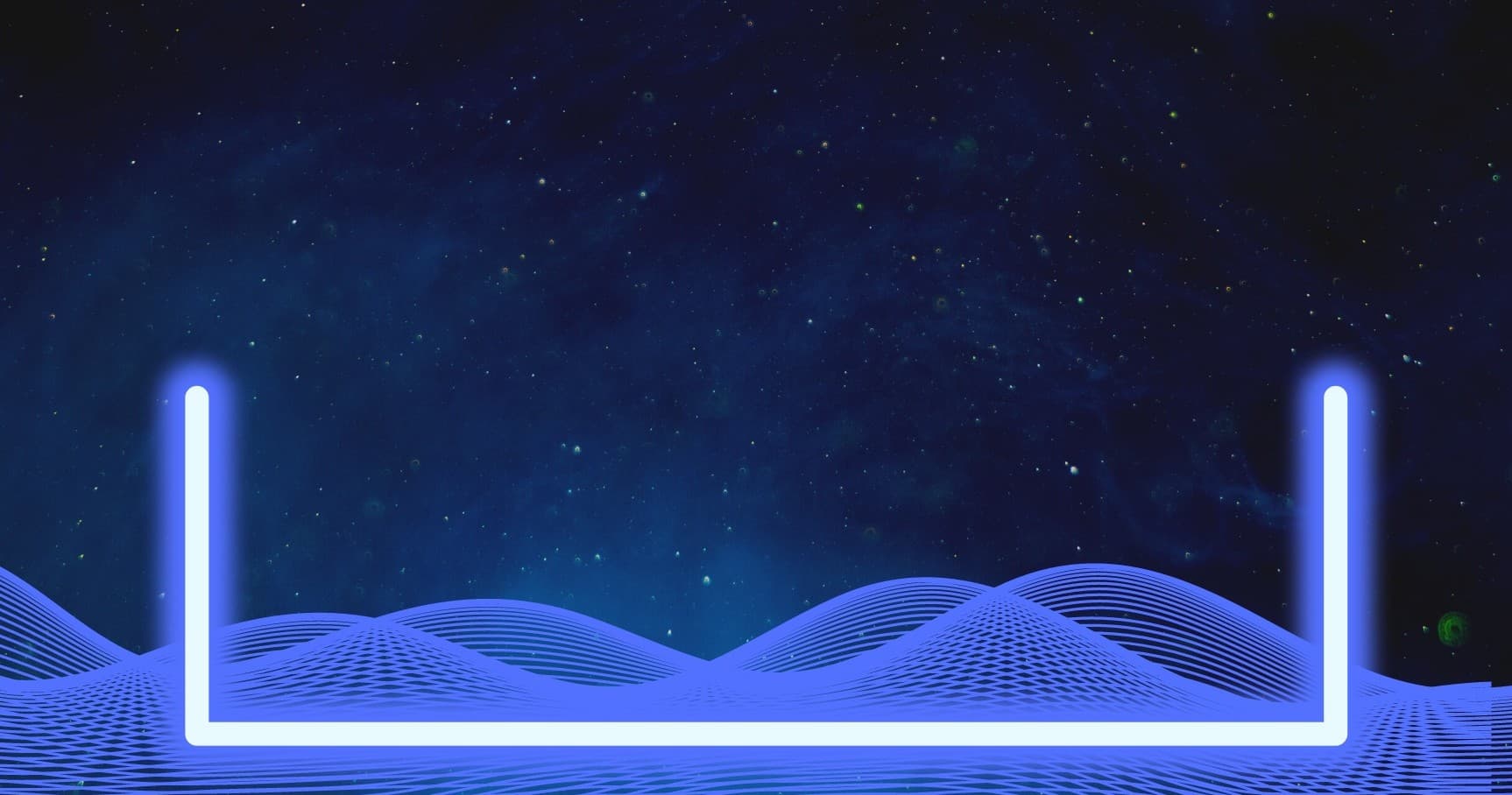 Abstract neon waveform artwork with bowling alley vibe