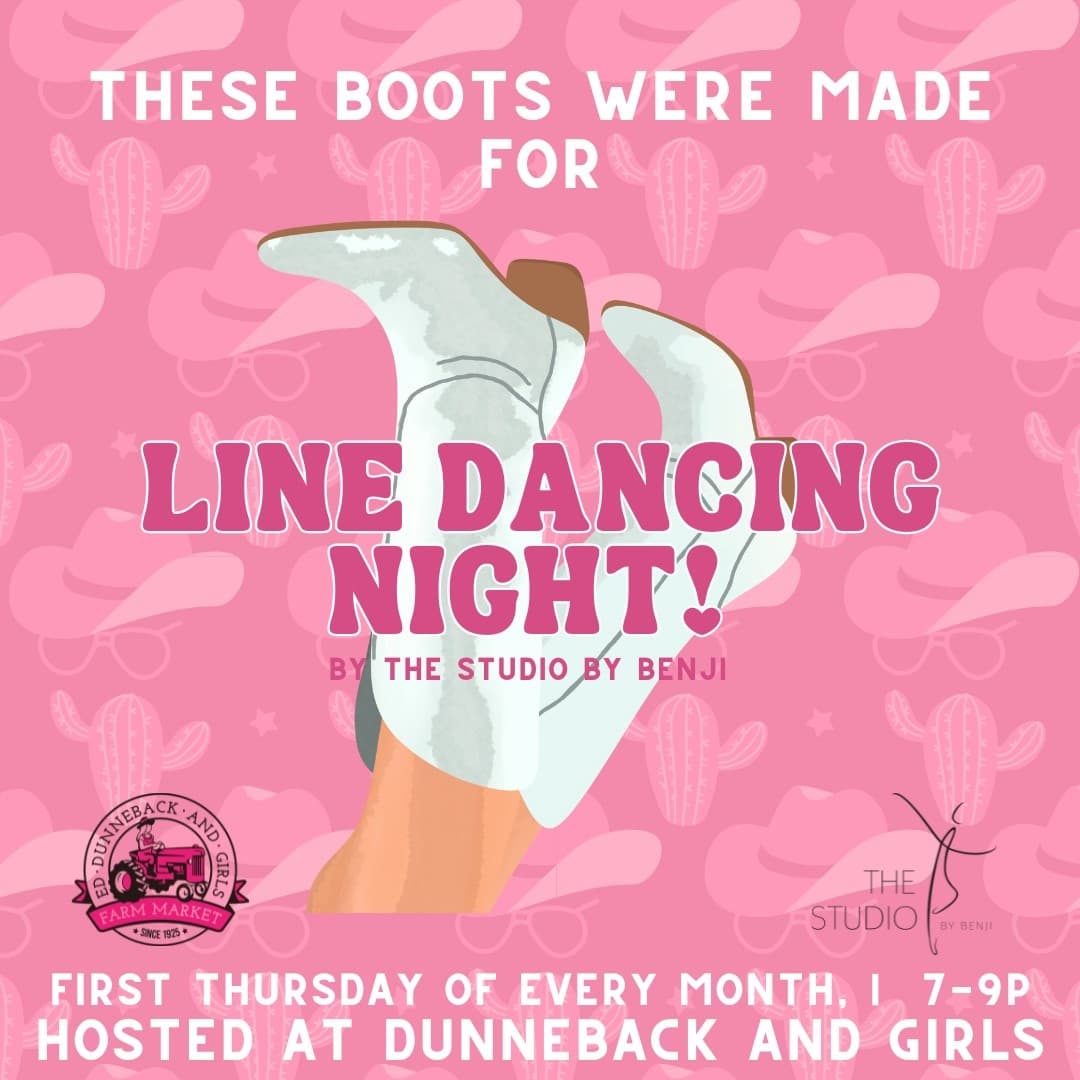 Line dancing night poster promoting country dance event