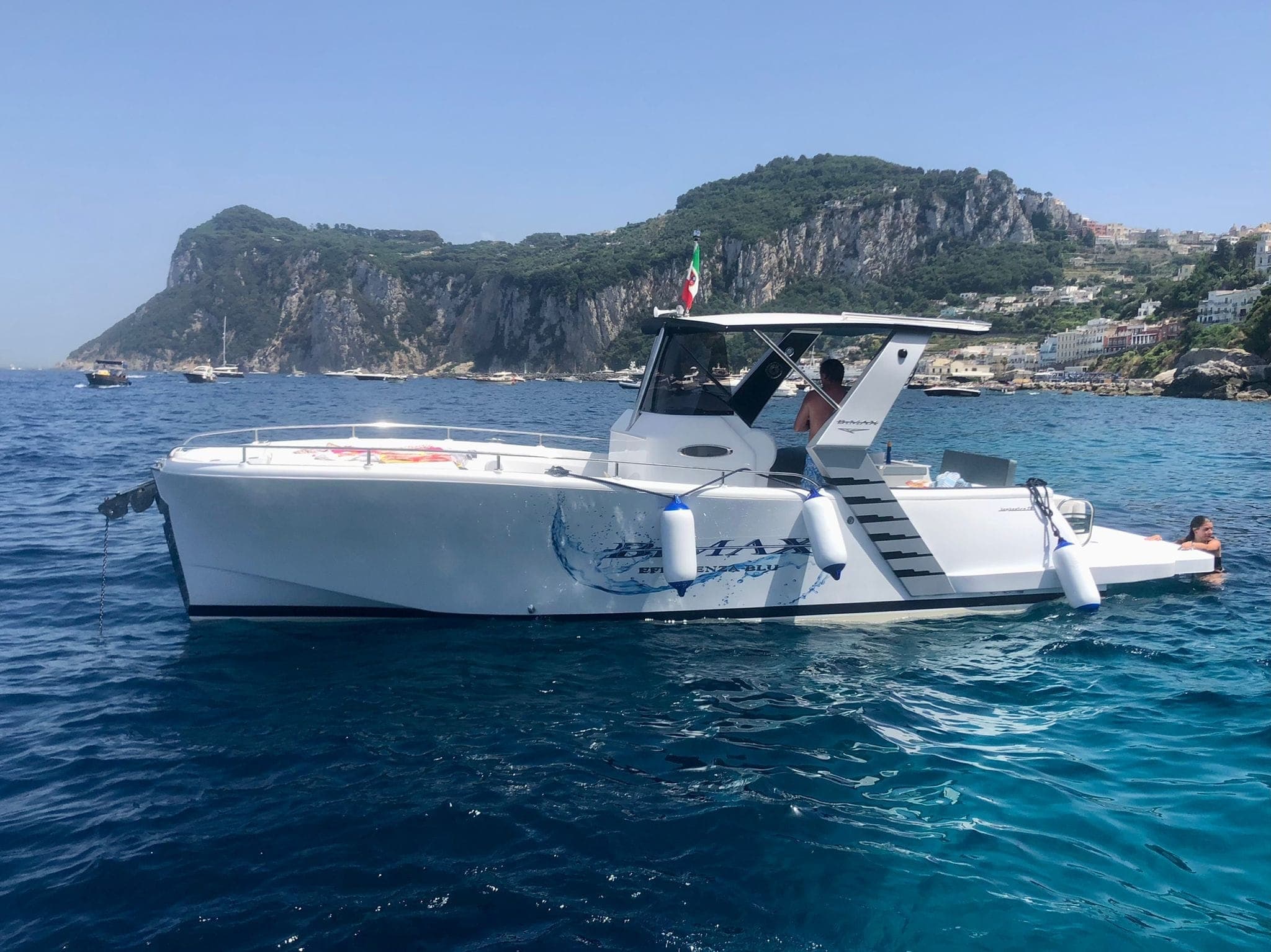 Private Naples Boat Charter on the Bombastica 28 — Capri, Ischia & Procida Day Trips