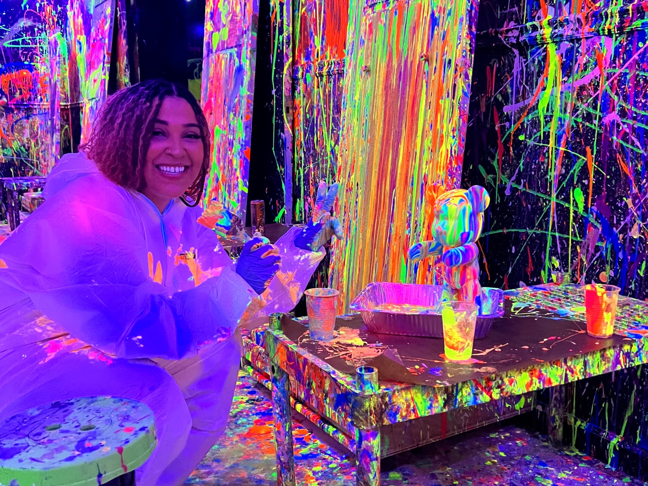 Glow Drip Bear: Neon Blacklight Paint Experience in Sandy Springs photo 2