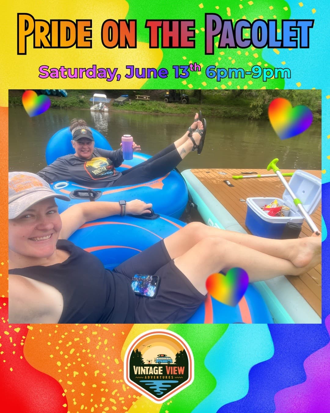 Glow-Float Pride on the Pacolet: Sunset River Float with Campfire Dinner