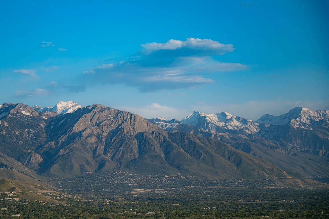 Wide alpine range with dramatic peaks and hiking terrain in Utah