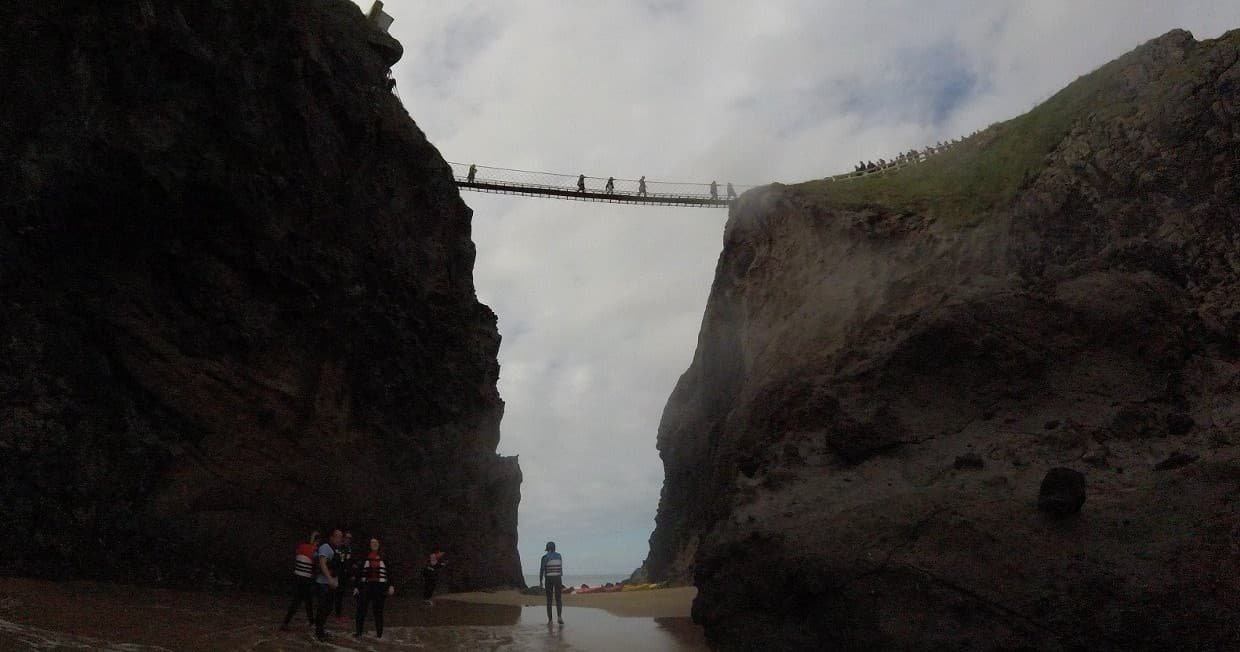 Kayaking Under the Bridge with Causeway Coast Kayaking Tours in Ballycastle
