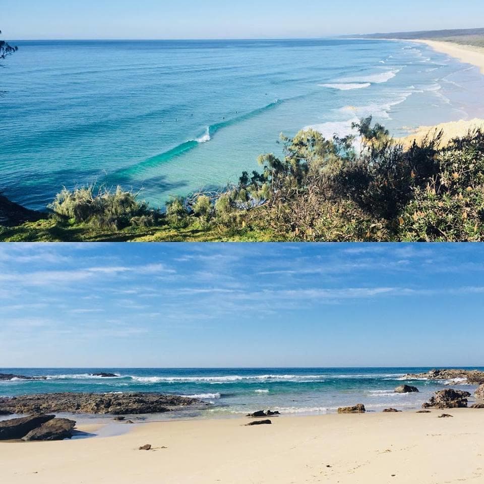 Aerial coastal views of North Stradbroke Island beaches