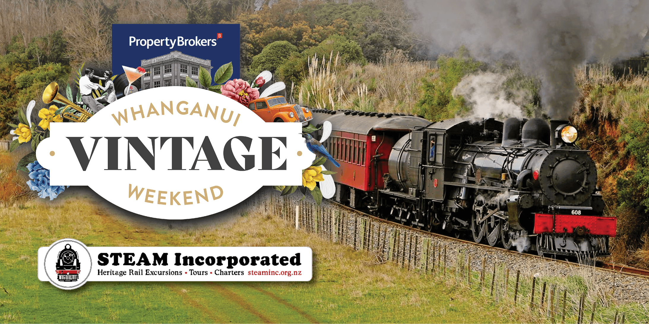 Experience Whanganui Vintage Weekend: Heritage Steam Train Rides and Retro Festivities in Wellington
