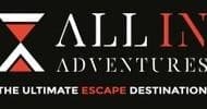 All In Adventures partial logo banner, branded escape destination