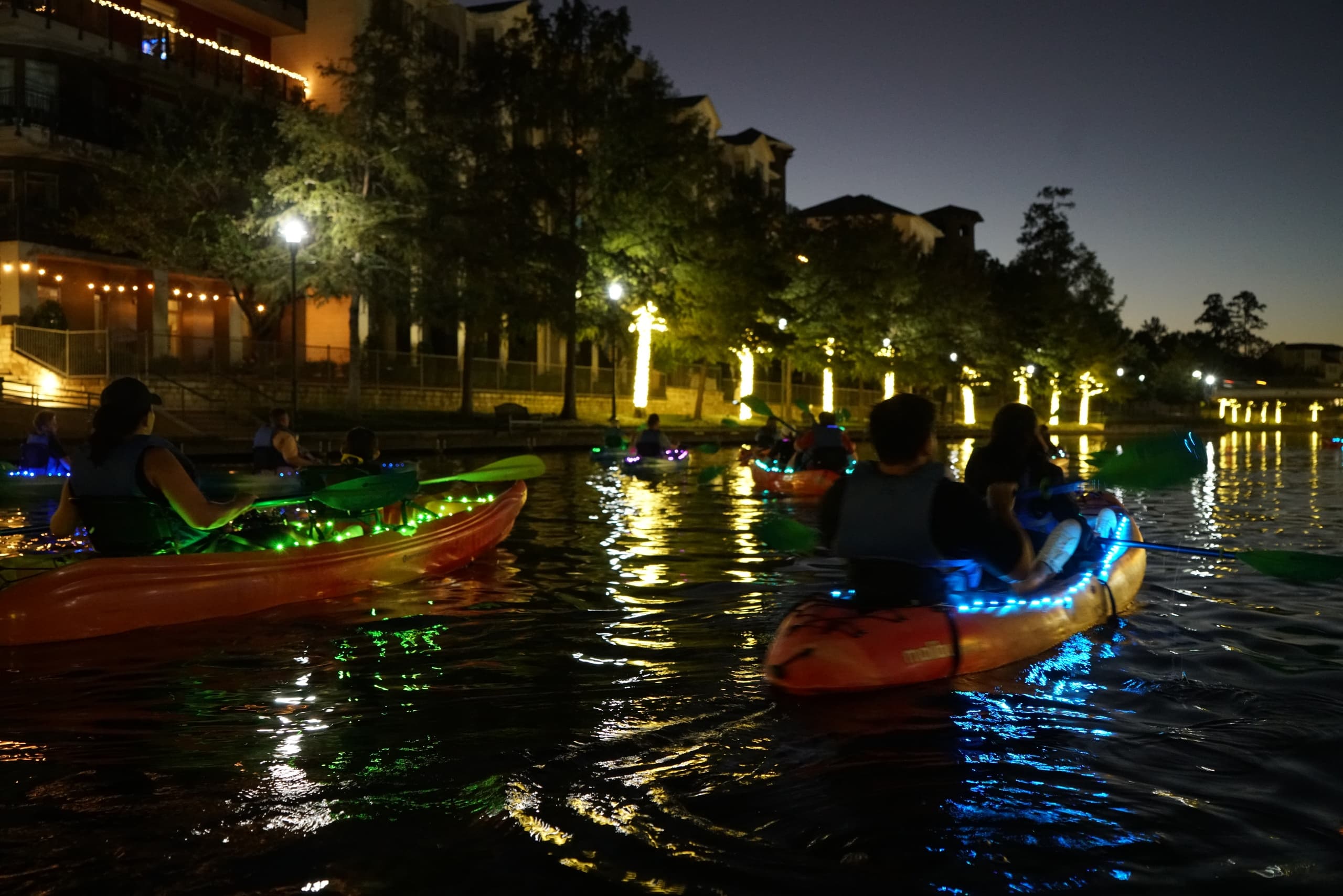 Moonlight Paddle at Lake Woodlands, Texas