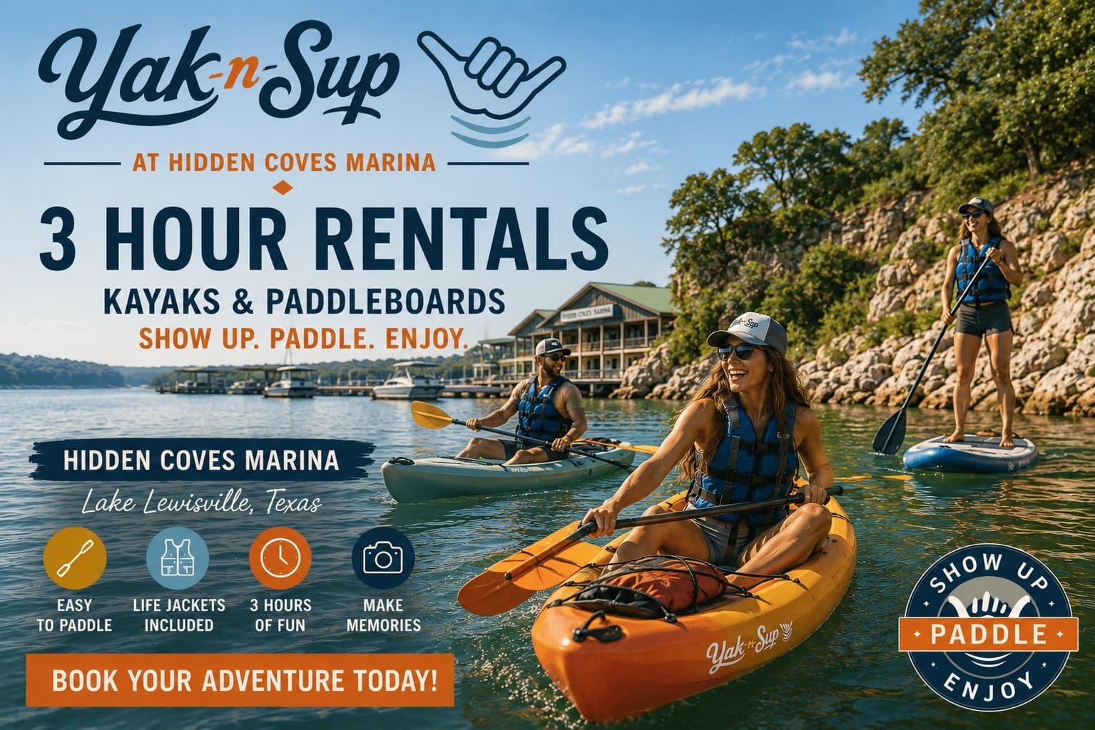 Paddle Canyon Lake: 3-Hour Kayak & SUP Rentals with Yak N Sup