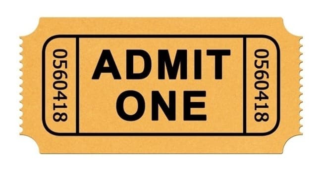 Admit One ticket for classic outdoor drive-in movie night