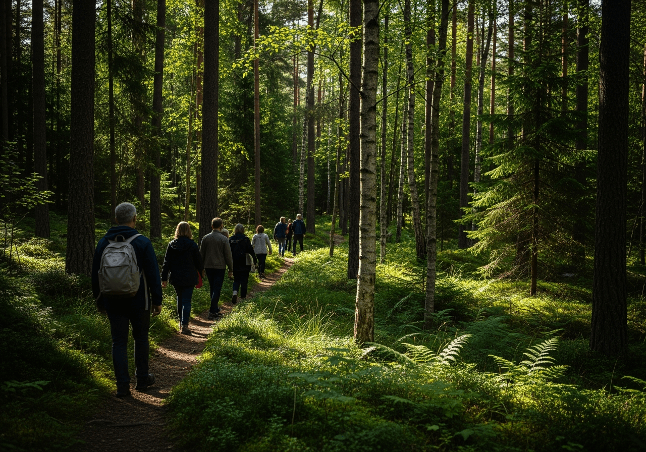 Urban-to-wild Swedish Forest Hike near Stockholm