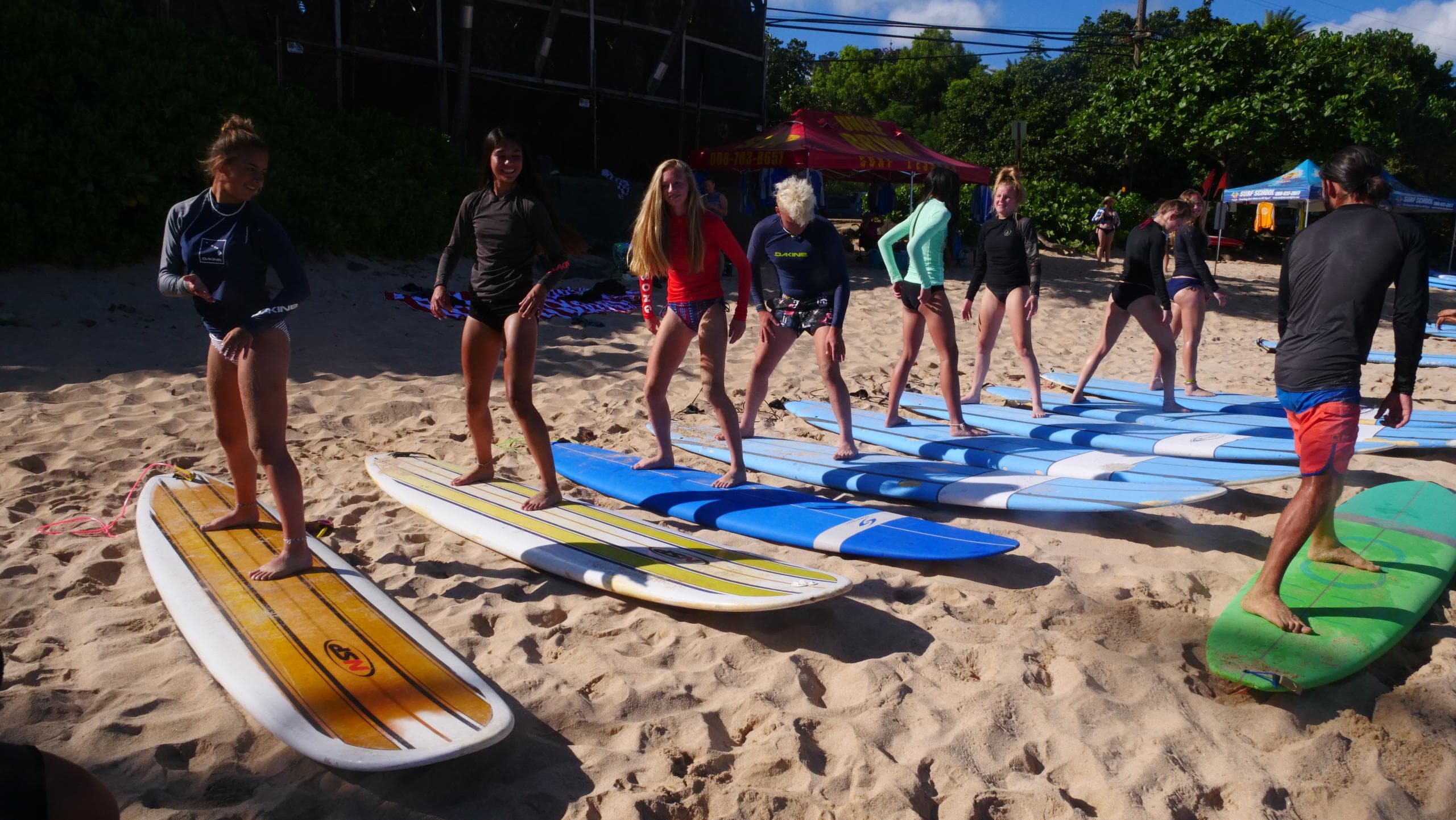 North Shore Ohana School of Surfing team