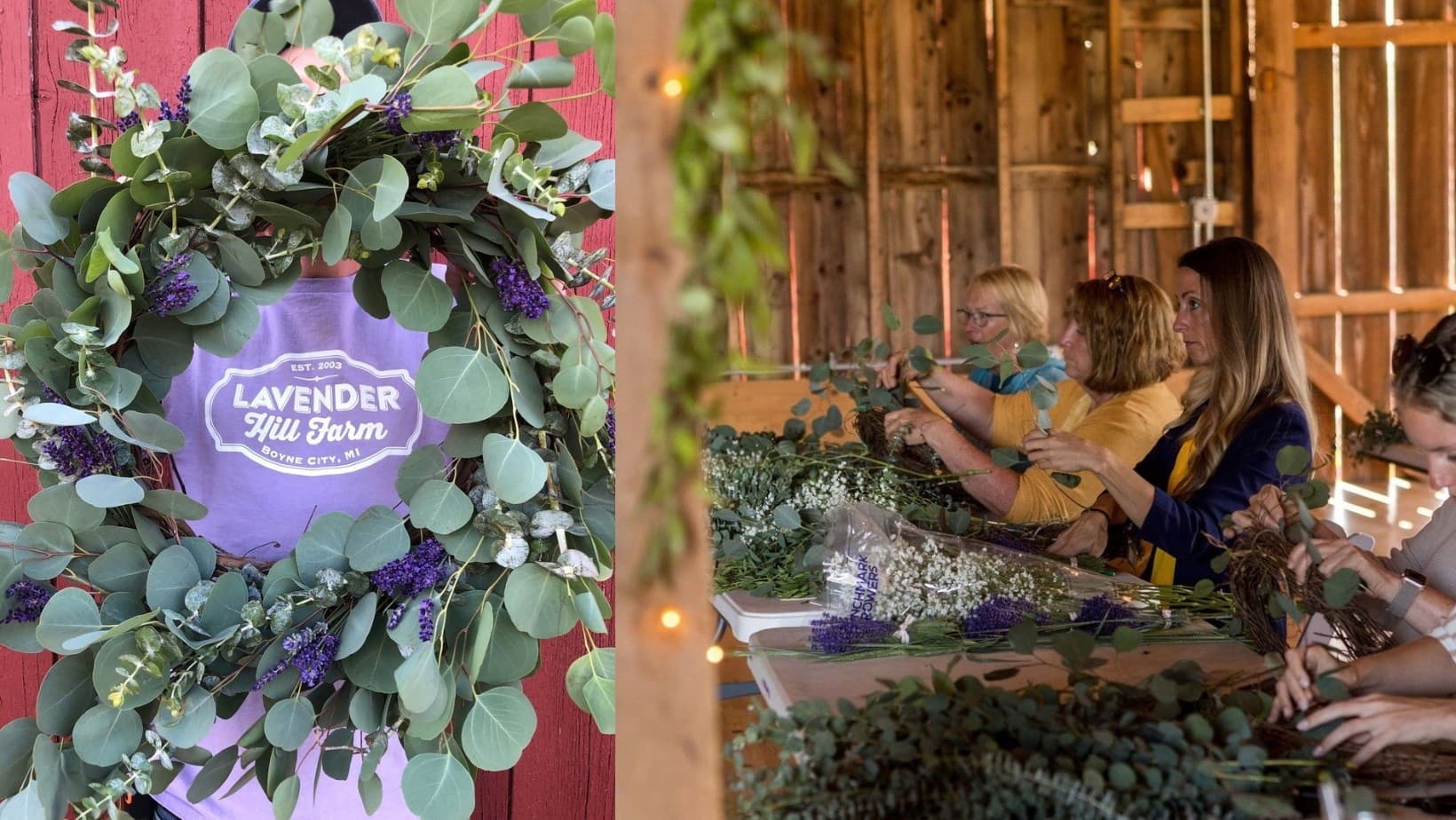 Lavender Eucalyptus Wreath Workshop at Lavender Hill Farm, Boyne City
