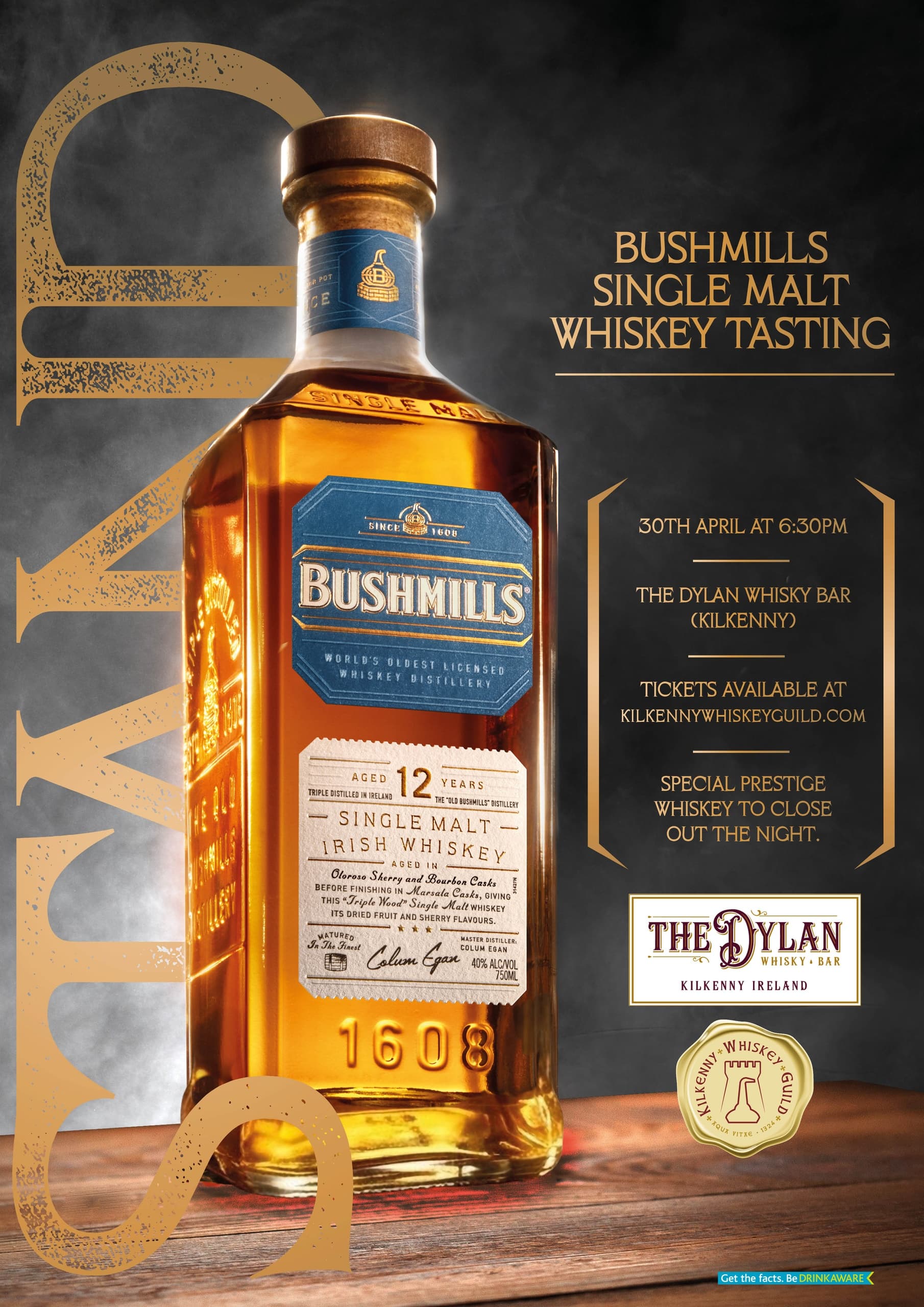 Bushmills Single Malt Tasting at The Dylan Whisky Bar in Kilkenny