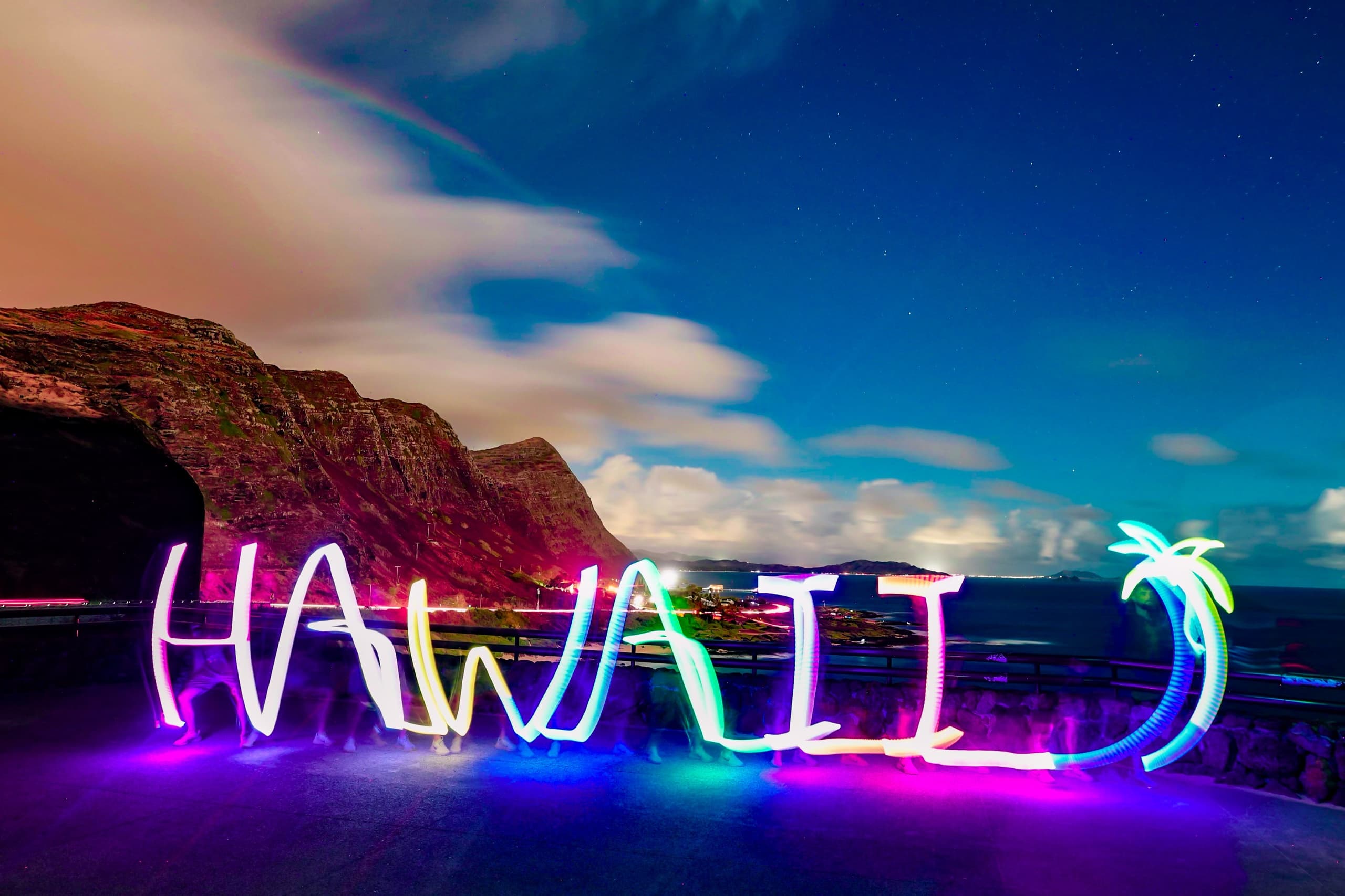Oahu Sunset Photography & Light Painting Adventure