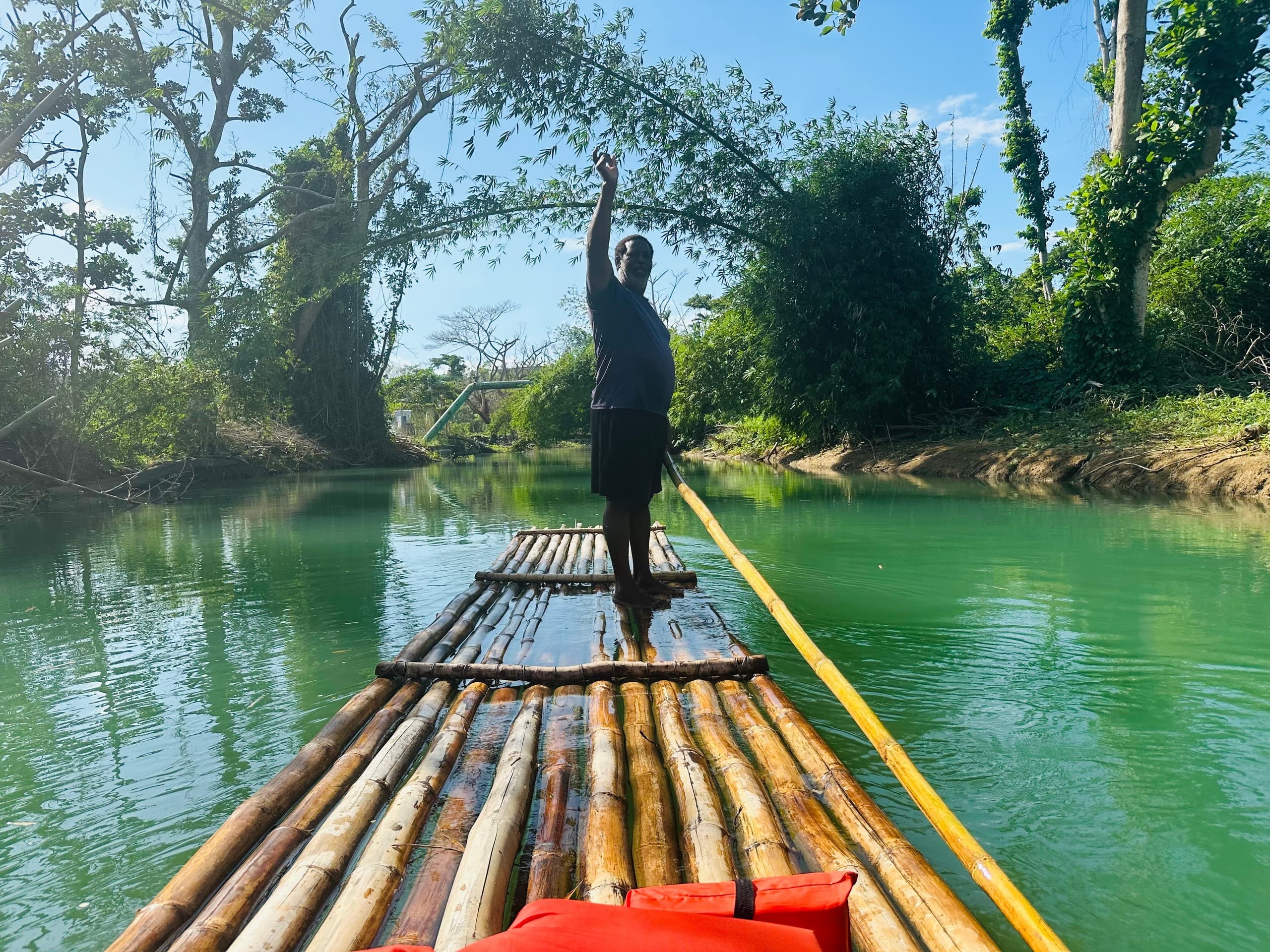 Martha Brae Bamboo Rafting and Blue Waters Beach Club Combo — Easy Shore Excursion from Montego Bay