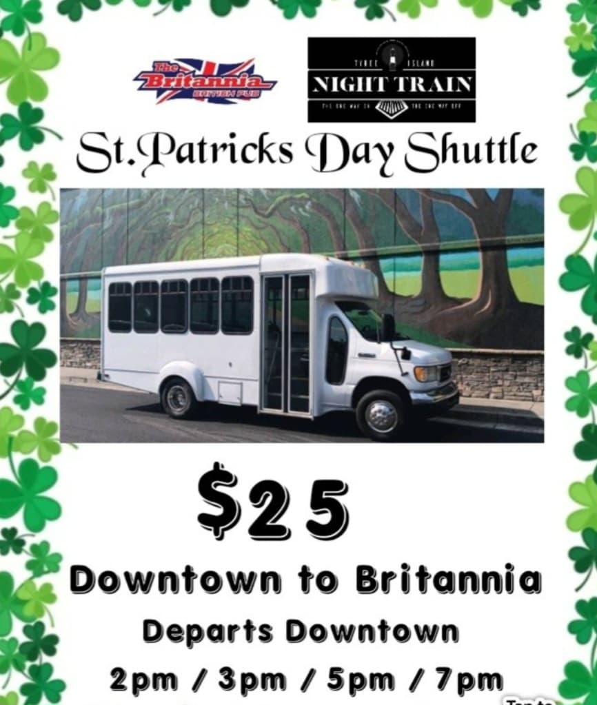 Tybee Island St. Patrick's Day Shuttle: Downtown to Britannia for $25 photo 1