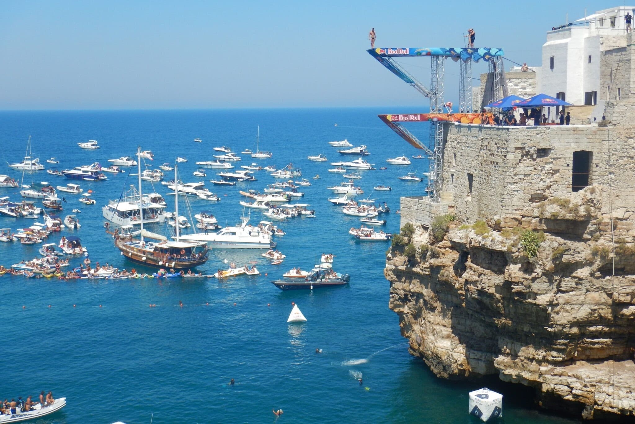 Watch Red Bull Cliff Diving from a Private Boat in Polignano a Mare