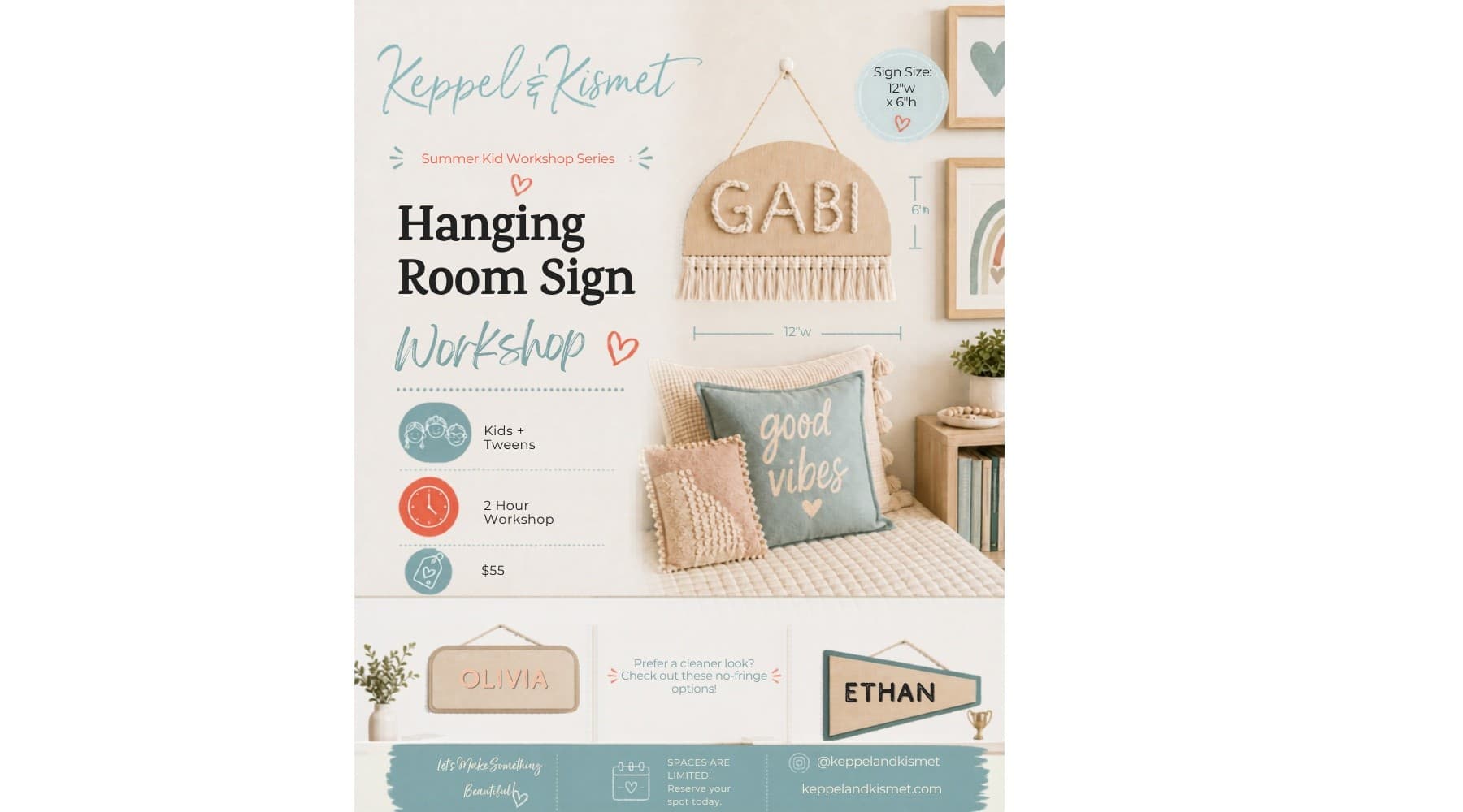 Hands-On Hanging Room Sign Workshop for Kids in Baltimore