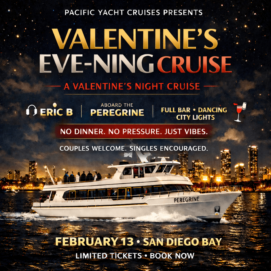 Valentine’s Eve-ning DJ Harbor Cruise on the Peregrine — San Diego Bay photo 1