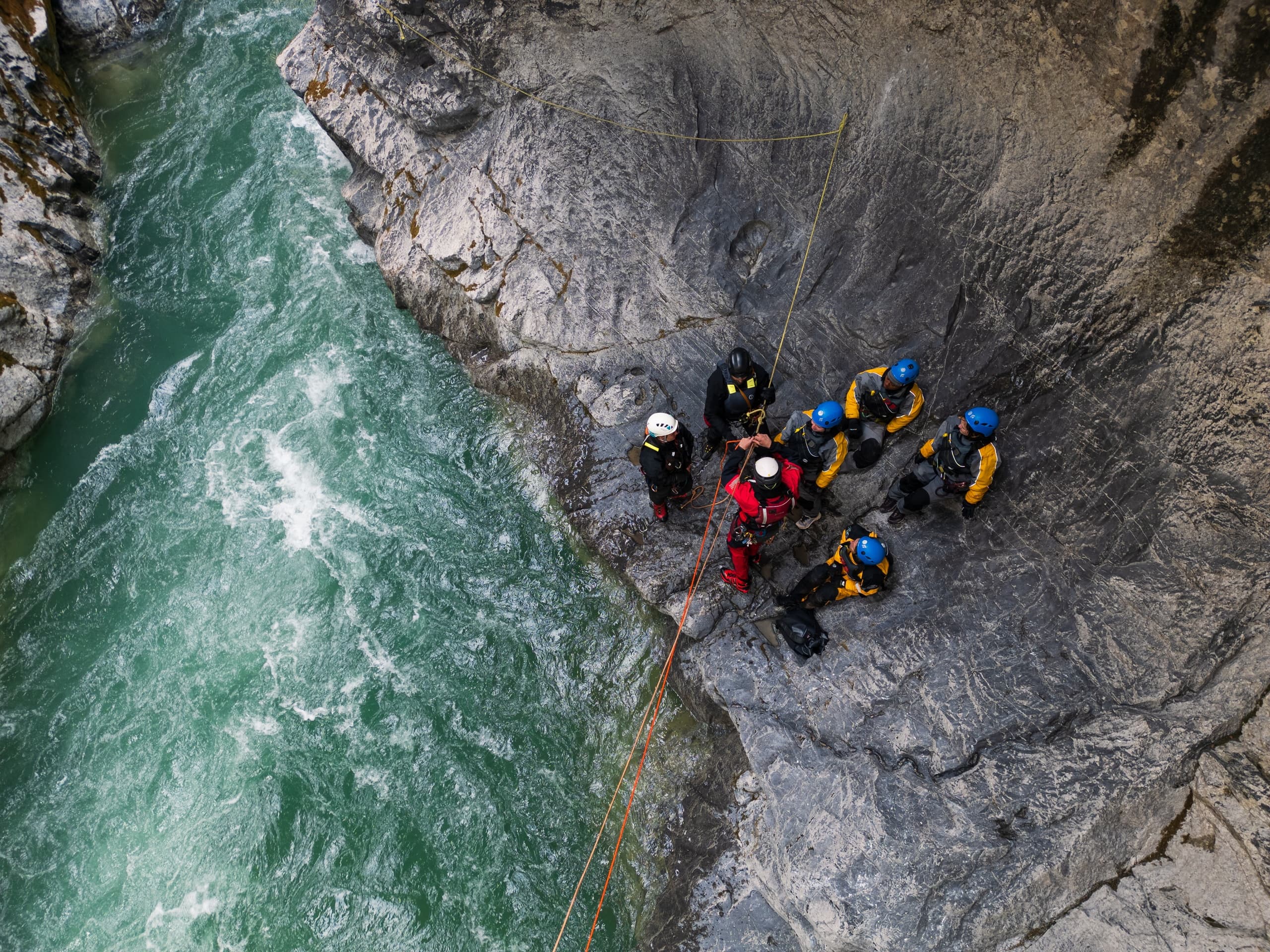 Abraham Lake Canyoning: 30m Rappels, Ziplines & Glacier-Blue Swims photo 1