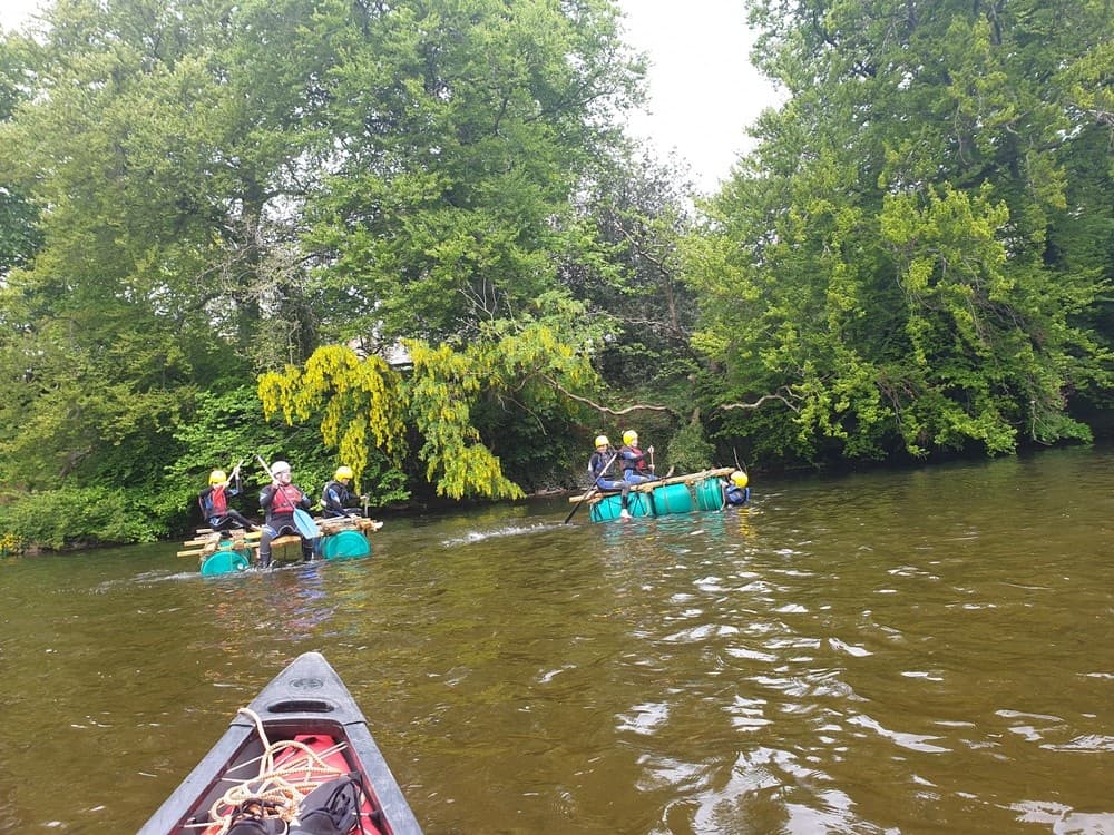Raft Building at Biggar Adventure in Scottish Borders