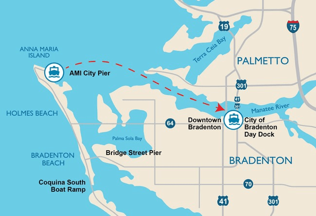 Scenic Ferry Ride from Anna Maria Island to Bradenton Riverwalk Pier