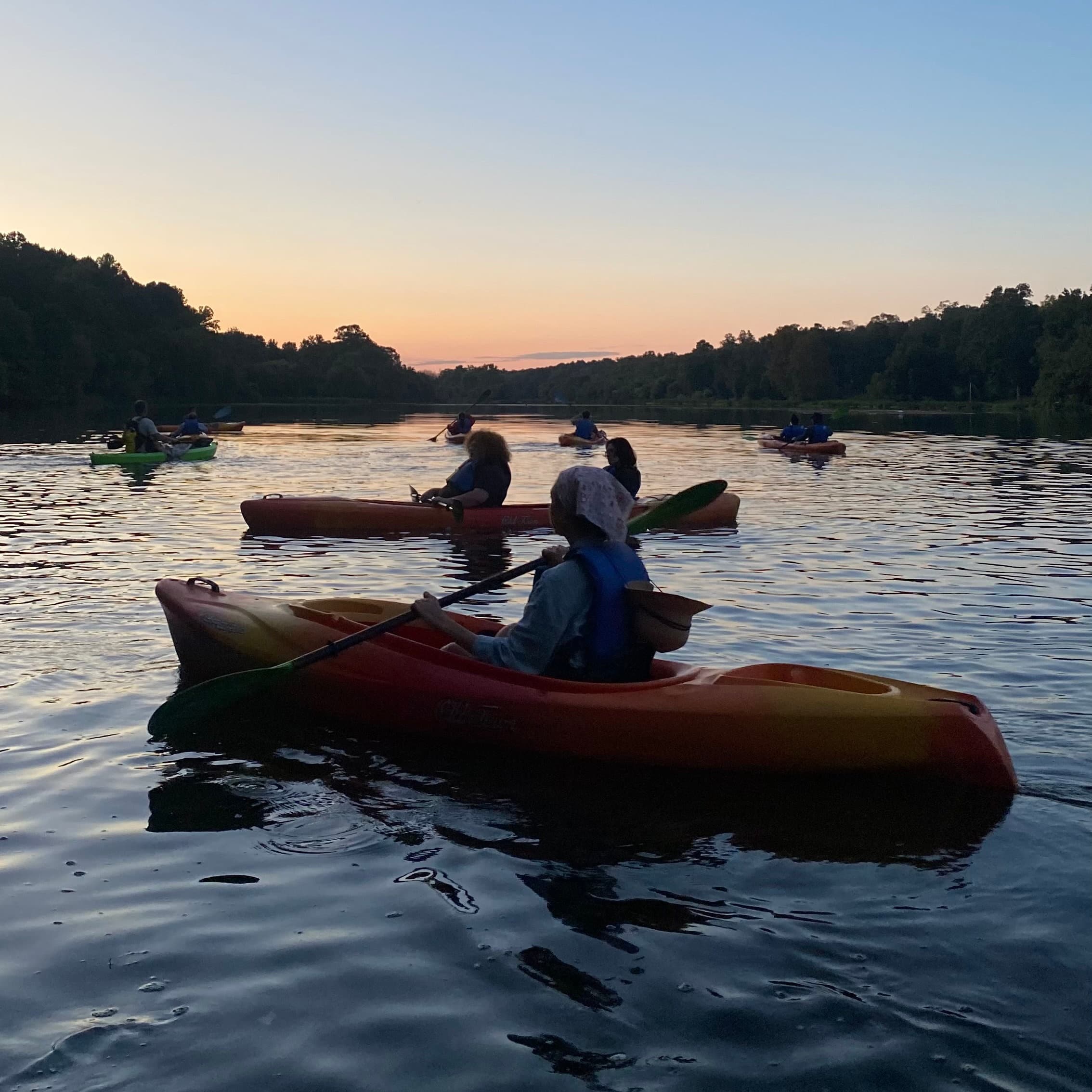 Night Paddles on Saxapahaw Lake: Sunset, Moonlight & Starlight Guided Kayak Tours
