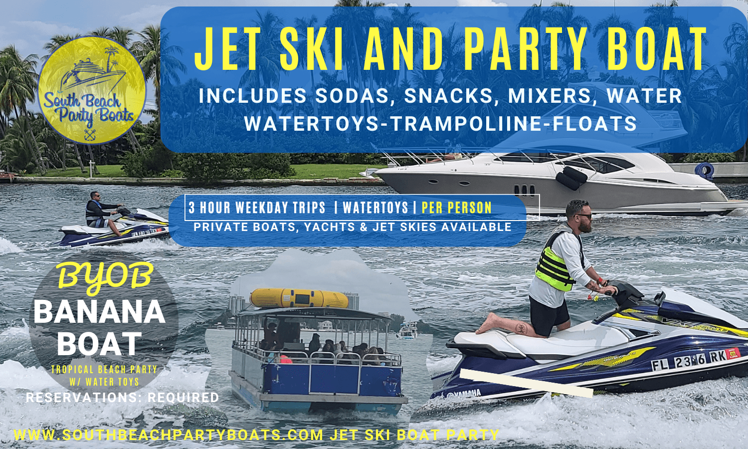 Miami Beach Water Fun with South Beach Party Boats