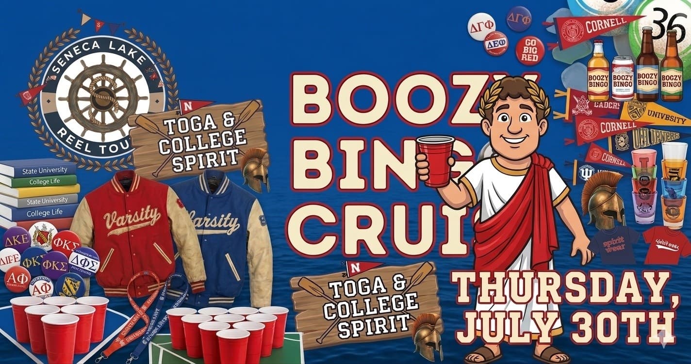 Seneca Lake Boozy Bingo Cruise: Toga & College Spirit Party on the Water
