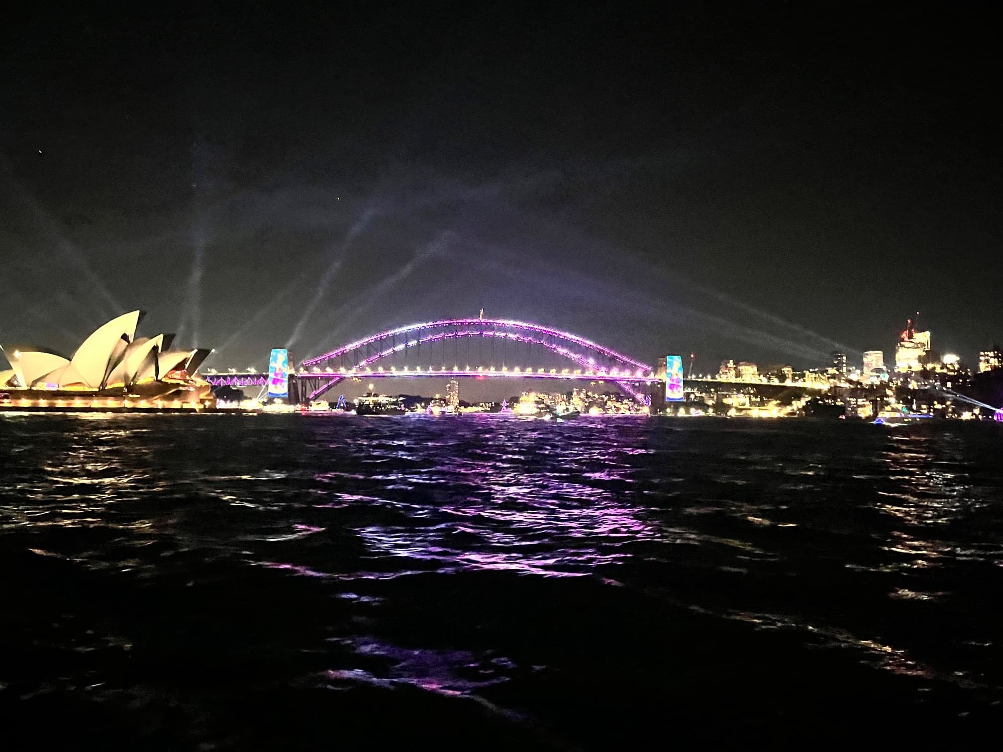 Night Cruise Through Vivid Sydney: Harbour Lights, Live Music & Buffet Dinner