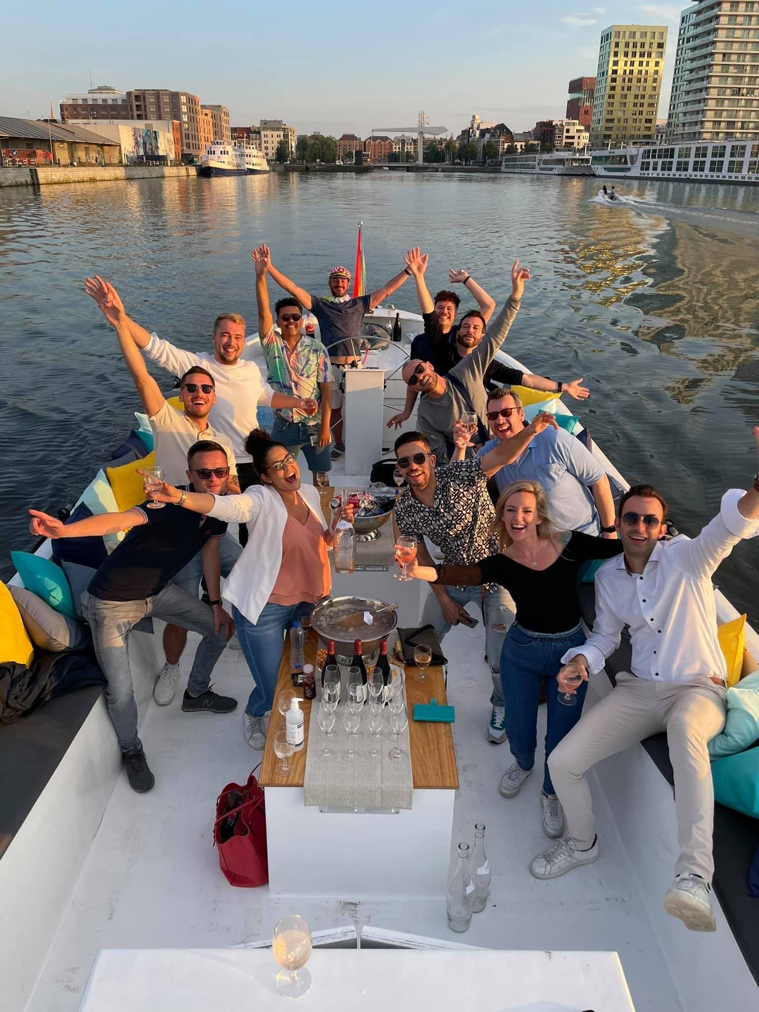 Electric Private Boat Cruise for Bachelor & Bachelorette Parties in Antwerp's Old Harbour