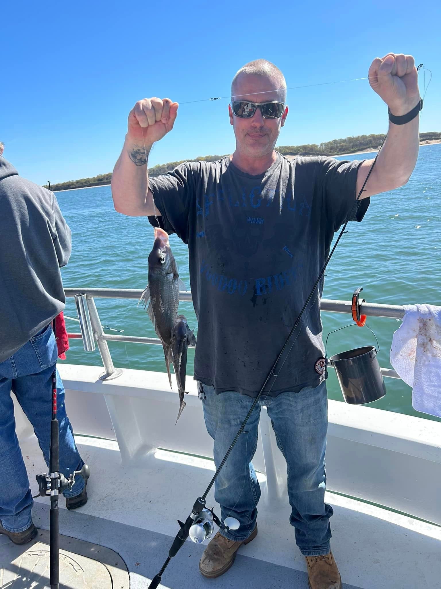 Open Boat Sea Bass Fishing in Waterford, Connecticut
