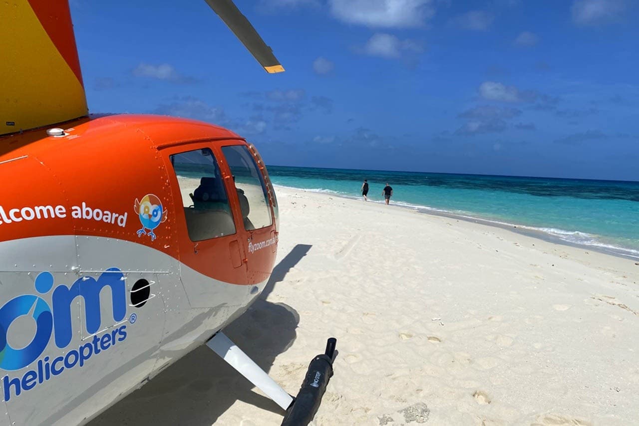 Helicopter to Vlasoff Sand Cay: Bubbles on the Great Barrier Reef