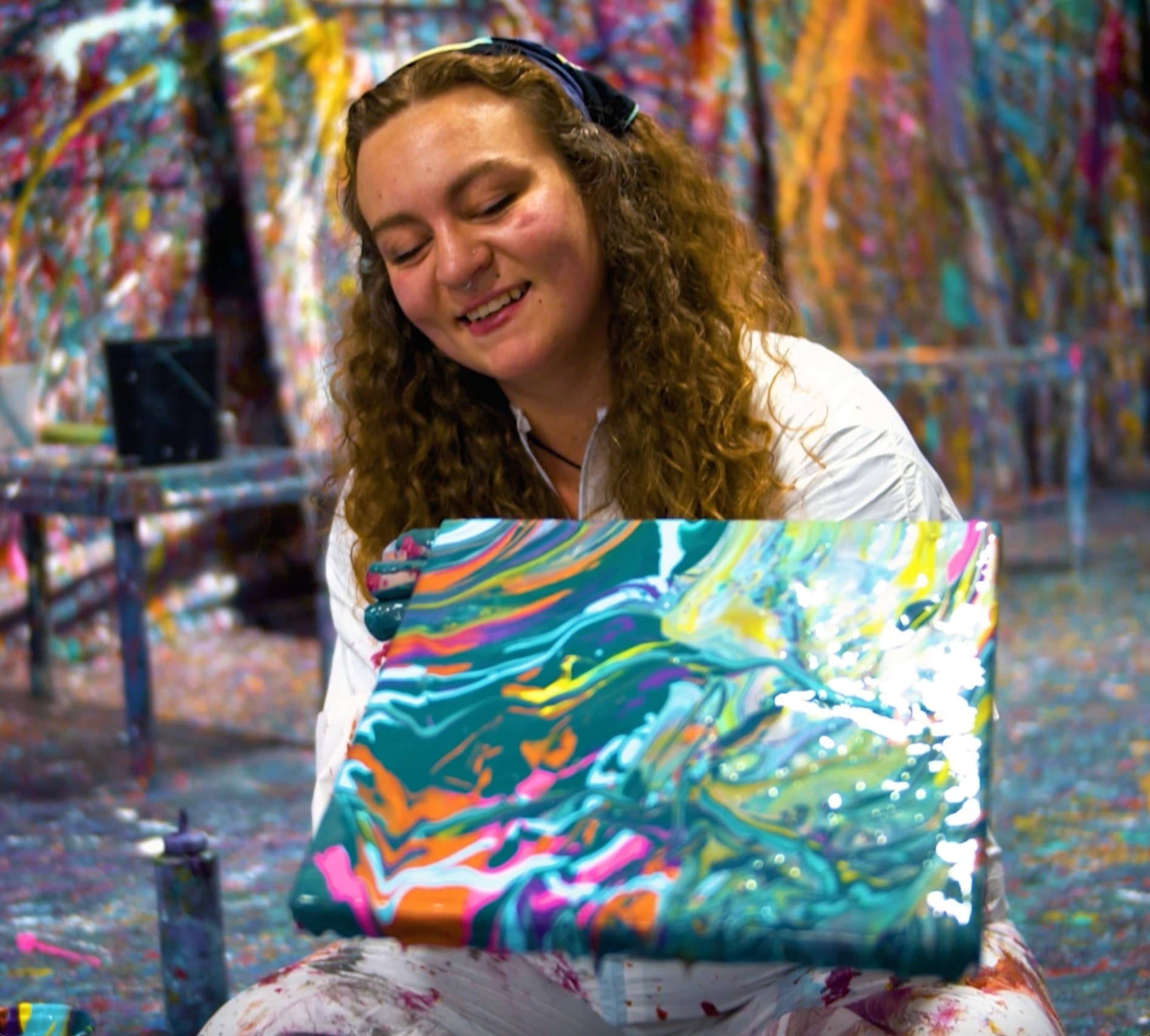 Glow Pour Party: Neon Blacklight Pour Painting in Santa Monica photo 2