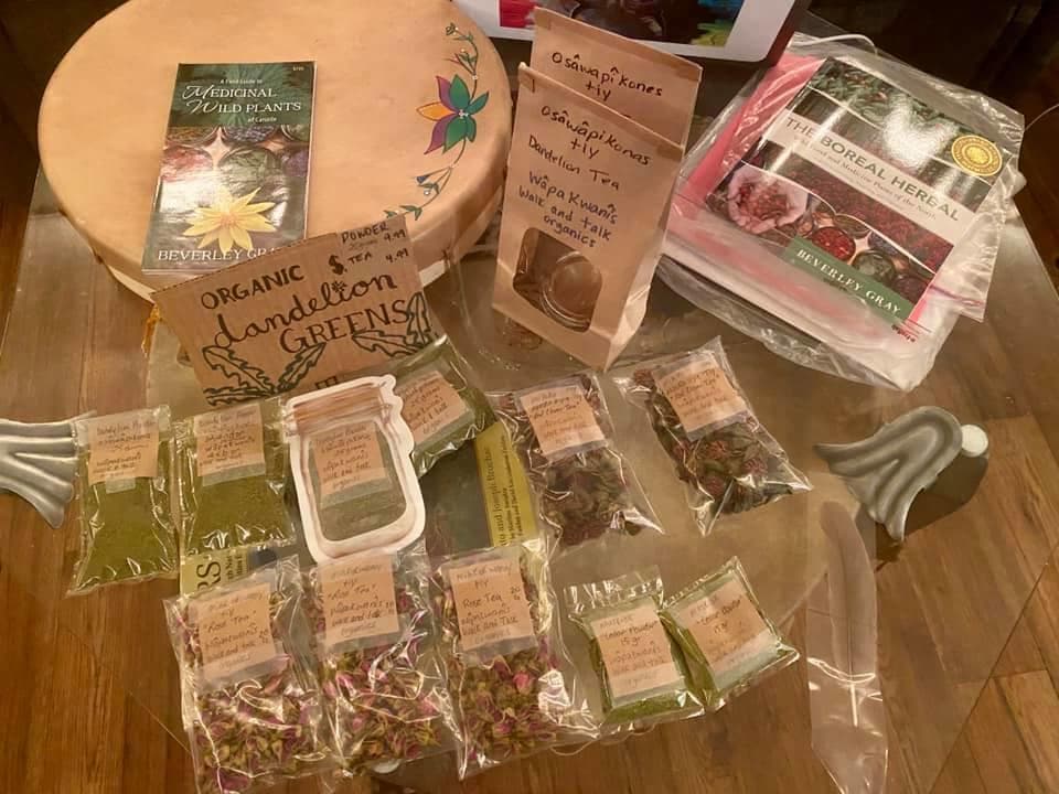 Assorted packaged herbal remedies and teas displayed on table
