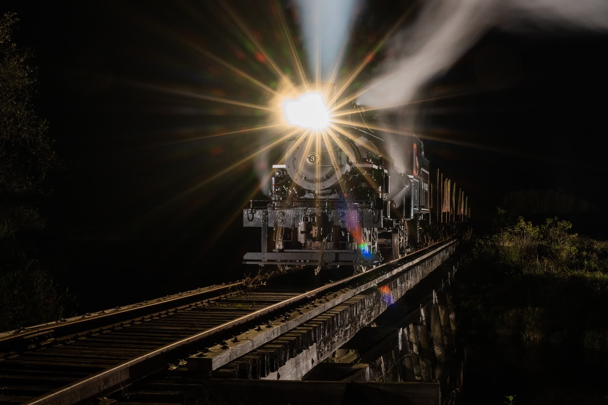 Moonlight Excursion: Scenic Steam Train Along Oregon Coast