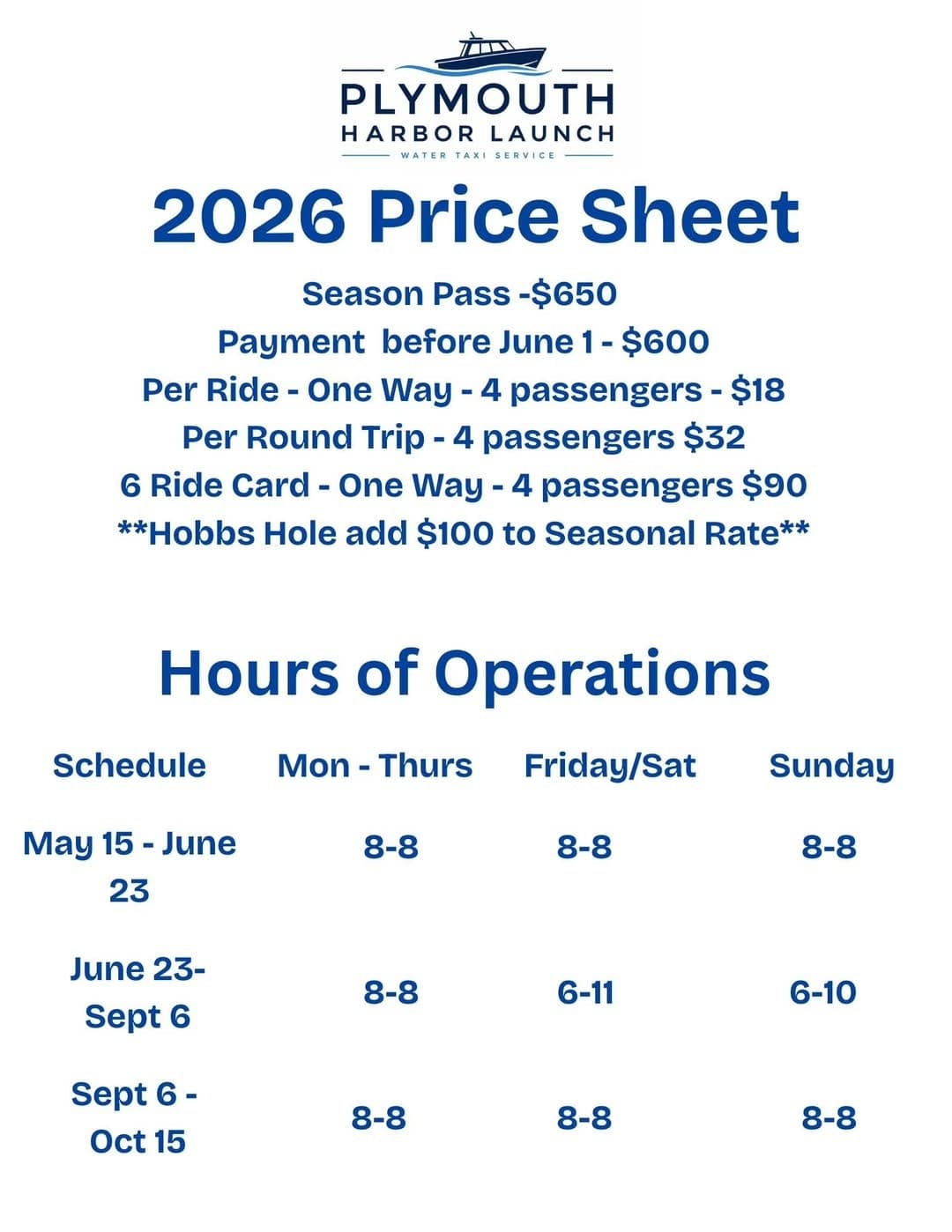 Unlimited 2026 Plymouth Harbor Launch Pass: Season-Long Shuttle to Your Boat photo 1