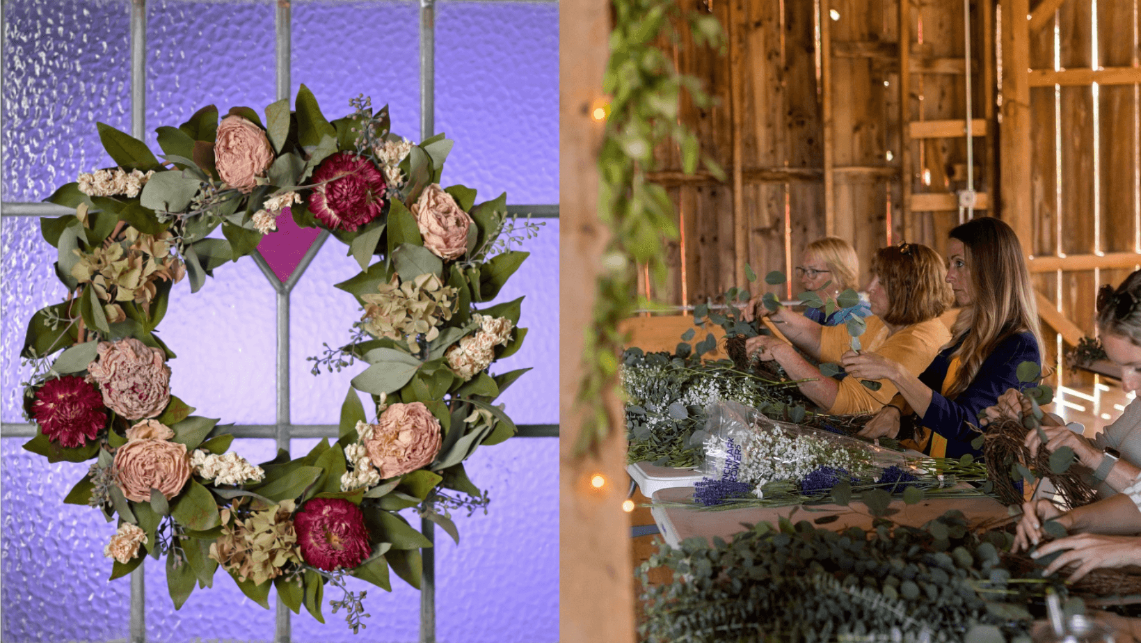 Dried Floral Wreath Workshop in Boyne City, Michigan