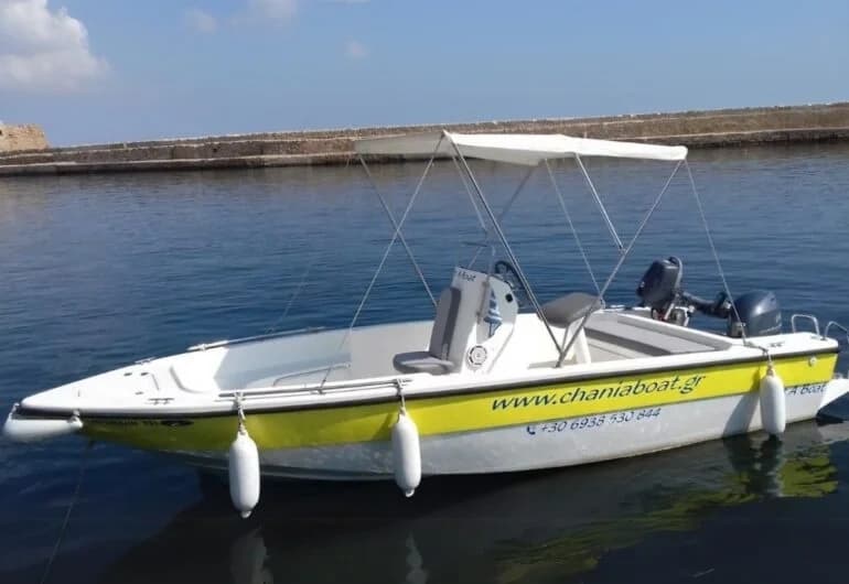 Chania 30hp Boat Rental No-License: Eleni 5.5m Day Charter photo 1