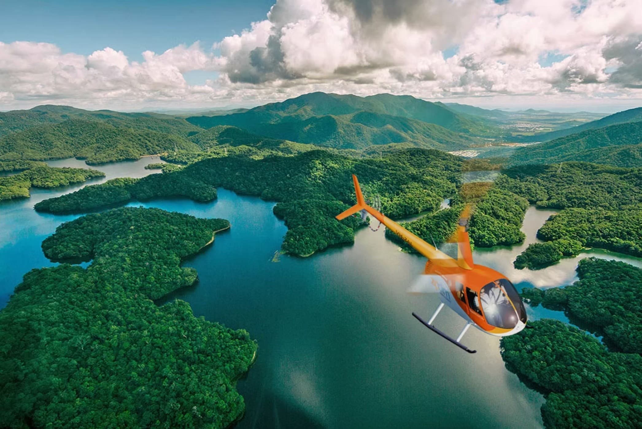 Helicopter Lunch Over the Atherton Tablelands: Skybury Coffee Scenic Flight from Cairns