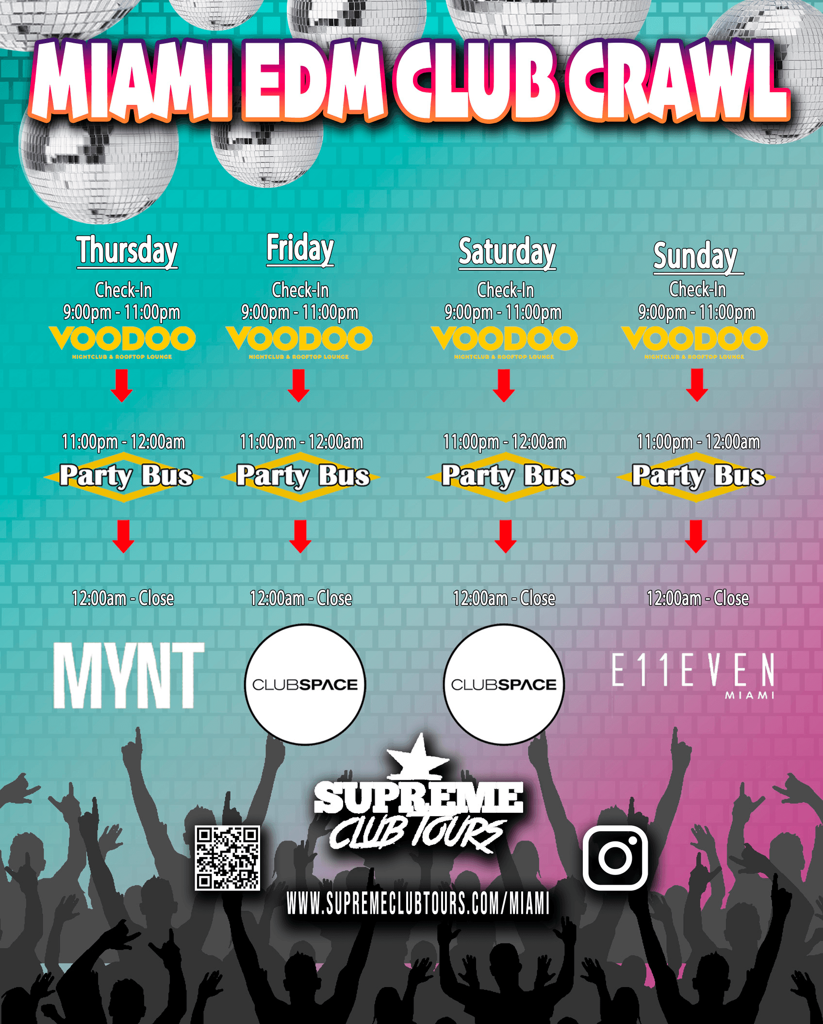 Nightlife & EDM Club Crawl with Supreme Club Tours LLC