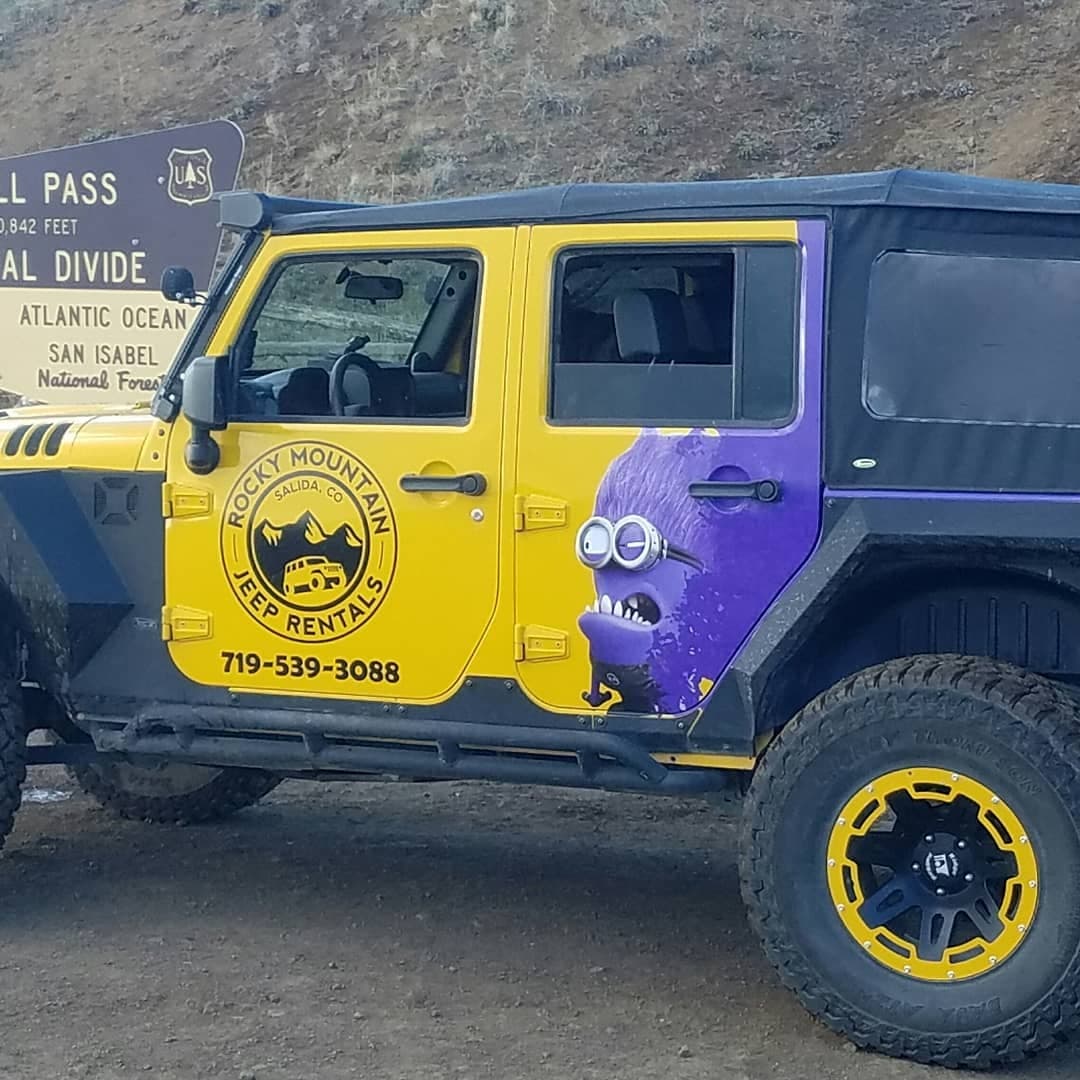 Yellow 4 Door JKU Modified Wrangler - Monster Minion